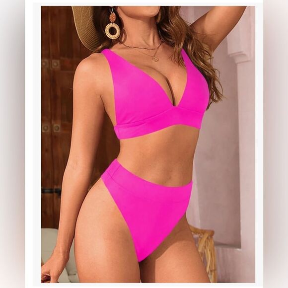 Yonique Two Piece High Waisted Thong Bikini Set Small - Picture 2 of 8